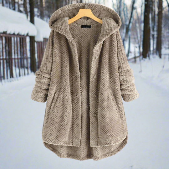 EB | Bademantel - Strukturiertes Fleece - Lange und Lockere Passform - Knopfverschluss mit Taschen