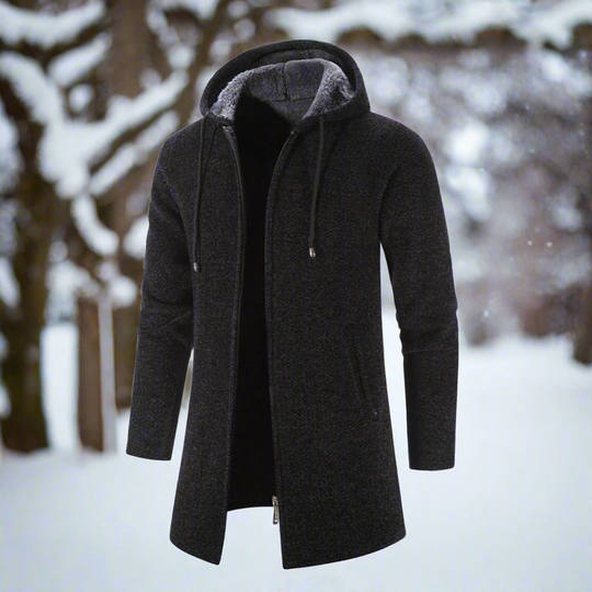 EB | Jacke Mittellang Reißverschluss mit Kapuze Warm und Bequem