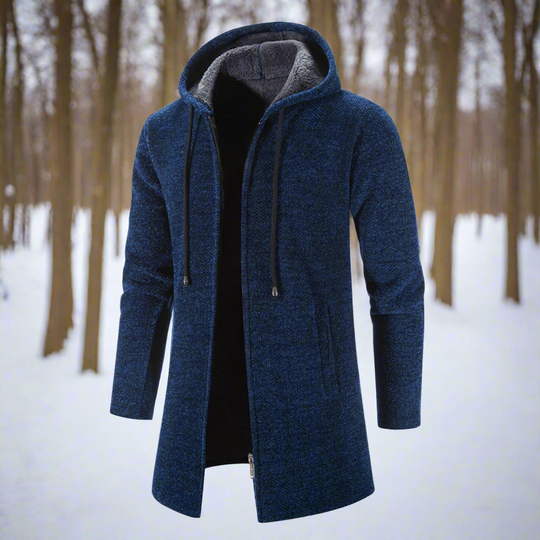 EB | Jacke Mittellang Reißverschluss mit Kapuze Warm und Bequem
