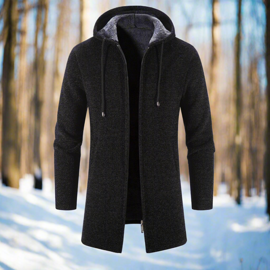 EB | Jacke Mittellang Reißverschluss mit Kapuze Warm und Bequem