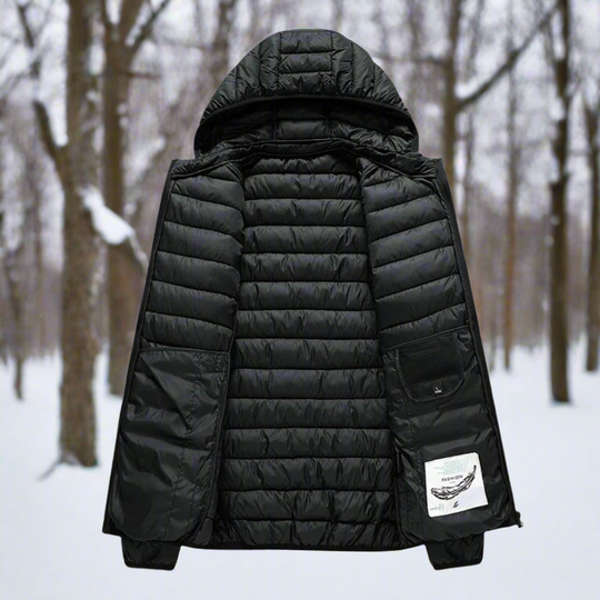 EB | Nylon Pufferjacke mit Kapuze, gesteppte Pufferjacke