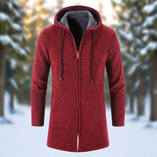 EB | Jacke Mittellang Reißverschluss mit Kapuze Warm und Bequem