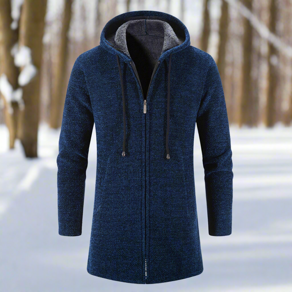 EB | Jacke Mittellang Reißverschluss mit Kapuze Warm und Bequem