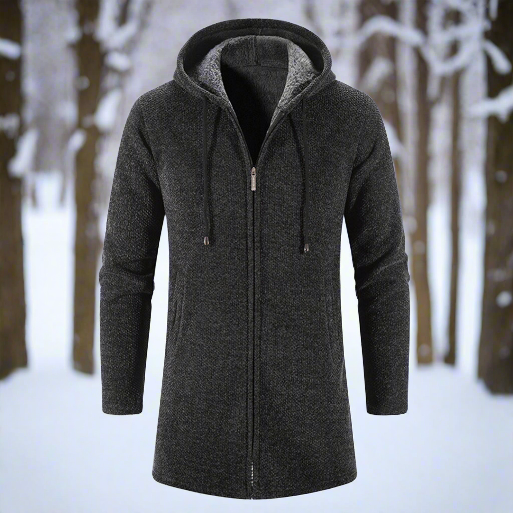 EB | Jacke Mittellang Reißverschluss mit Kapuze Warm und Bequem
