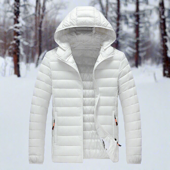 EB | Daunenjacke Leichtes Steppdesign Abnehmbare Kapuze Winddicht und Warm