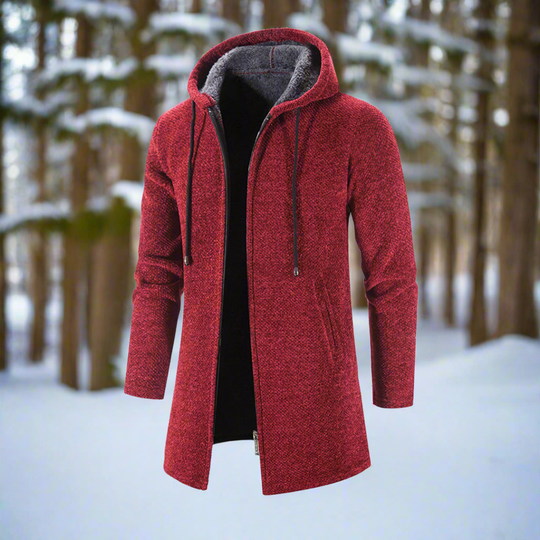 EB | Jacke Mittellang Reißverschluss mit Kapuze Warm und Bequem