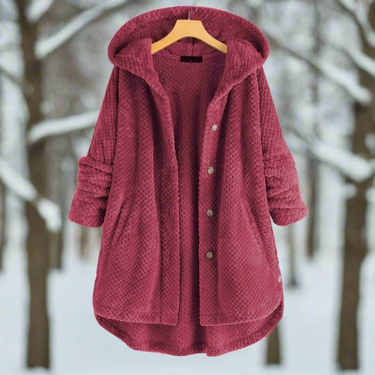 EB | Bademantel - Strukturiertes Fleece - Lange und Lockere Passform - Knopfverschluss mit Taschen