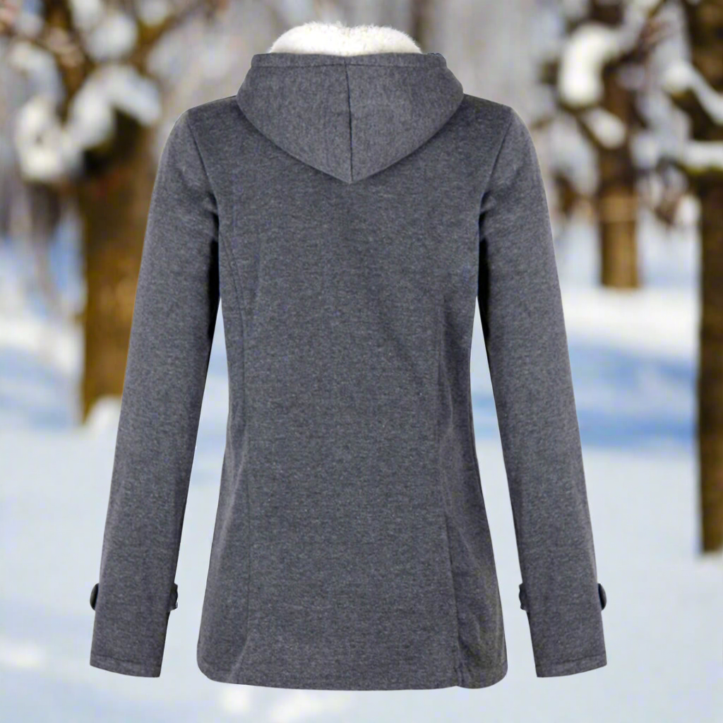 EB | Duffle Coat Wollmischung Kapuze mit Fleece-Futter Toggle-Buttons Taschen