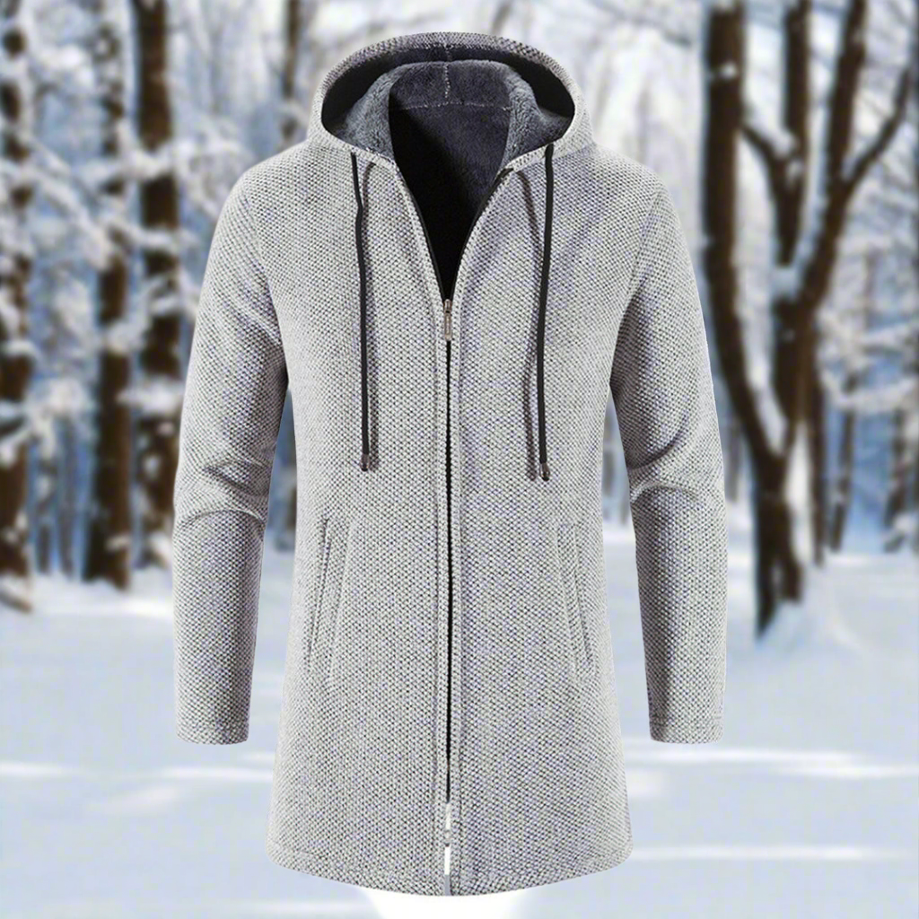 EB | Jacke Mittellang Reißverschluss mit Kapuze Warm und Bequem