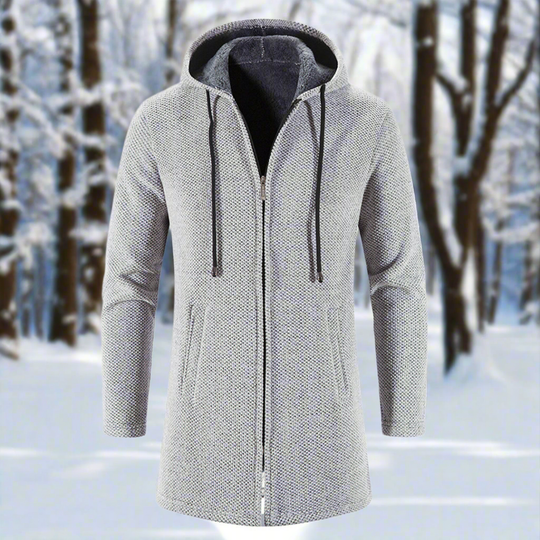 EB | Jacke Mittellang Reißverschluss mit Kapuze Warm und Bequem