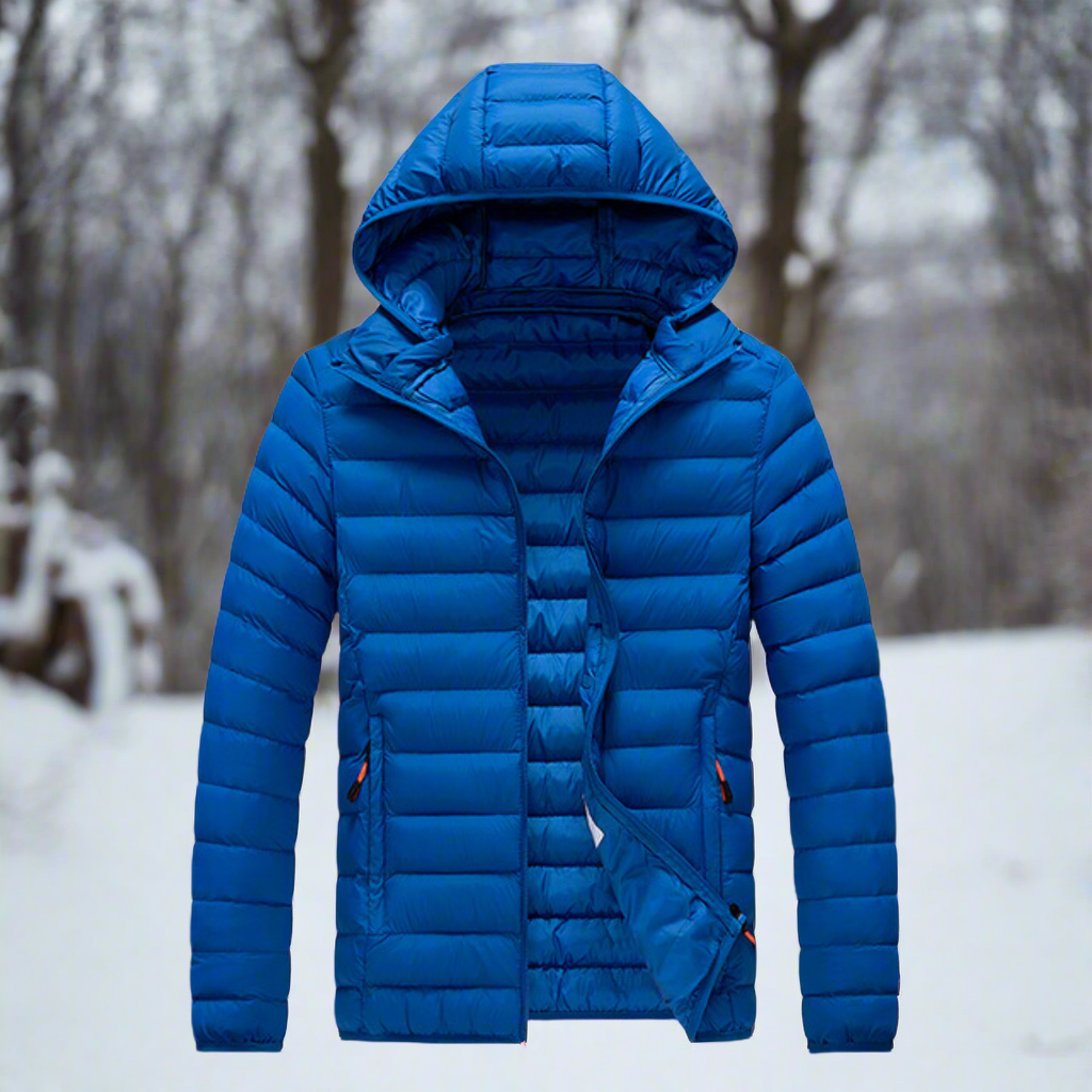 EB | Nylon Pufferjacke mit Kapuze, gesteppte Pufferjacke