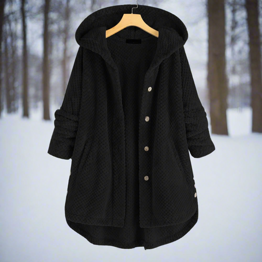 EB | Bademantel - Strukturiertes Fleece - Lange und Lockere Passform - Knopfverschluss mit Taschen