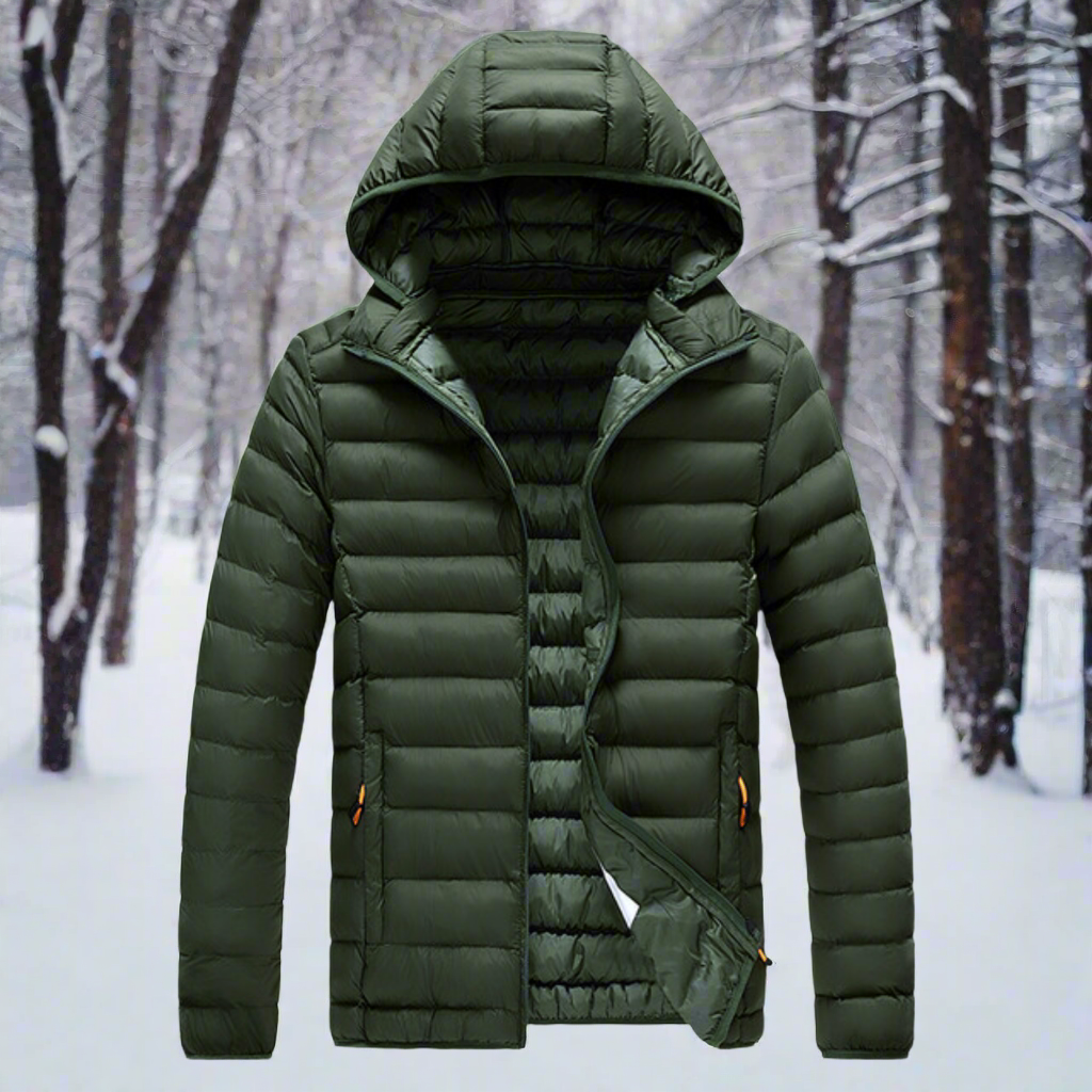 EB | Nylon Pufferjacke mit Kapuze, gesteppte Pufferjacke