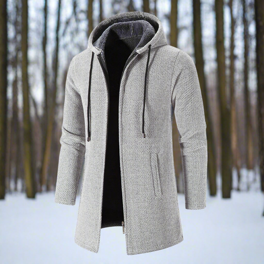 EB | Jacke Mittellang Reißverschluss mit Kapuze Warm und Bequem