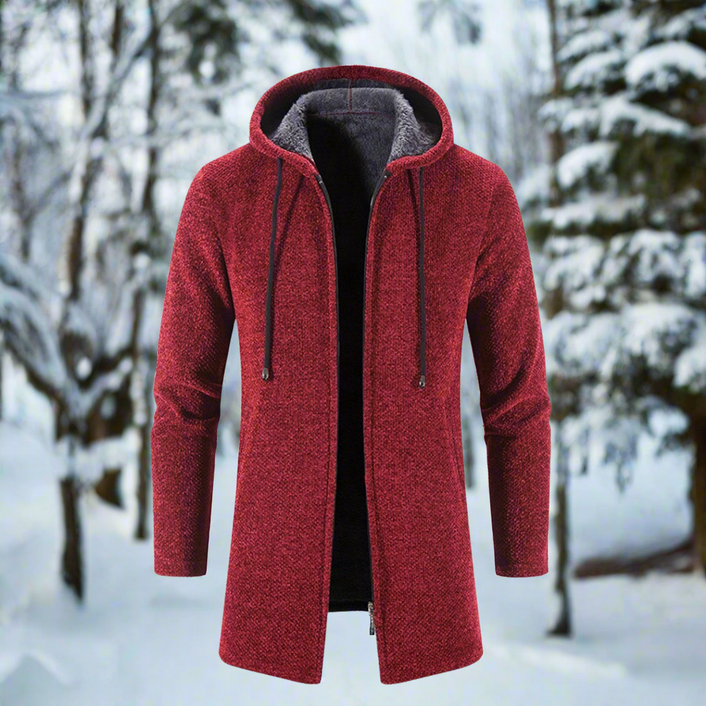 EB | Jacke Mittellang Reißverschluss mit Kapuze Warm und Bequem