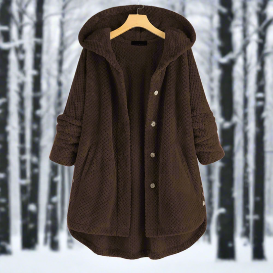 EB | Bademantel - Strukturiertes Fleece - Lange und Lockere Passform - Knopfverschluss mit Taschen