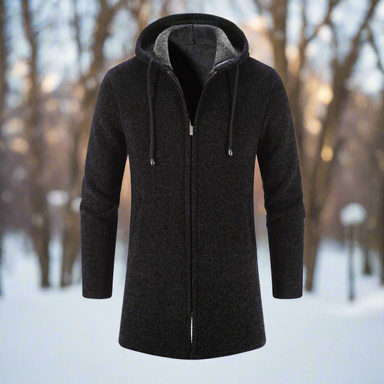 EB | Jacke Mittellang Reißverschluss mit Kapuze Warm und Bequem