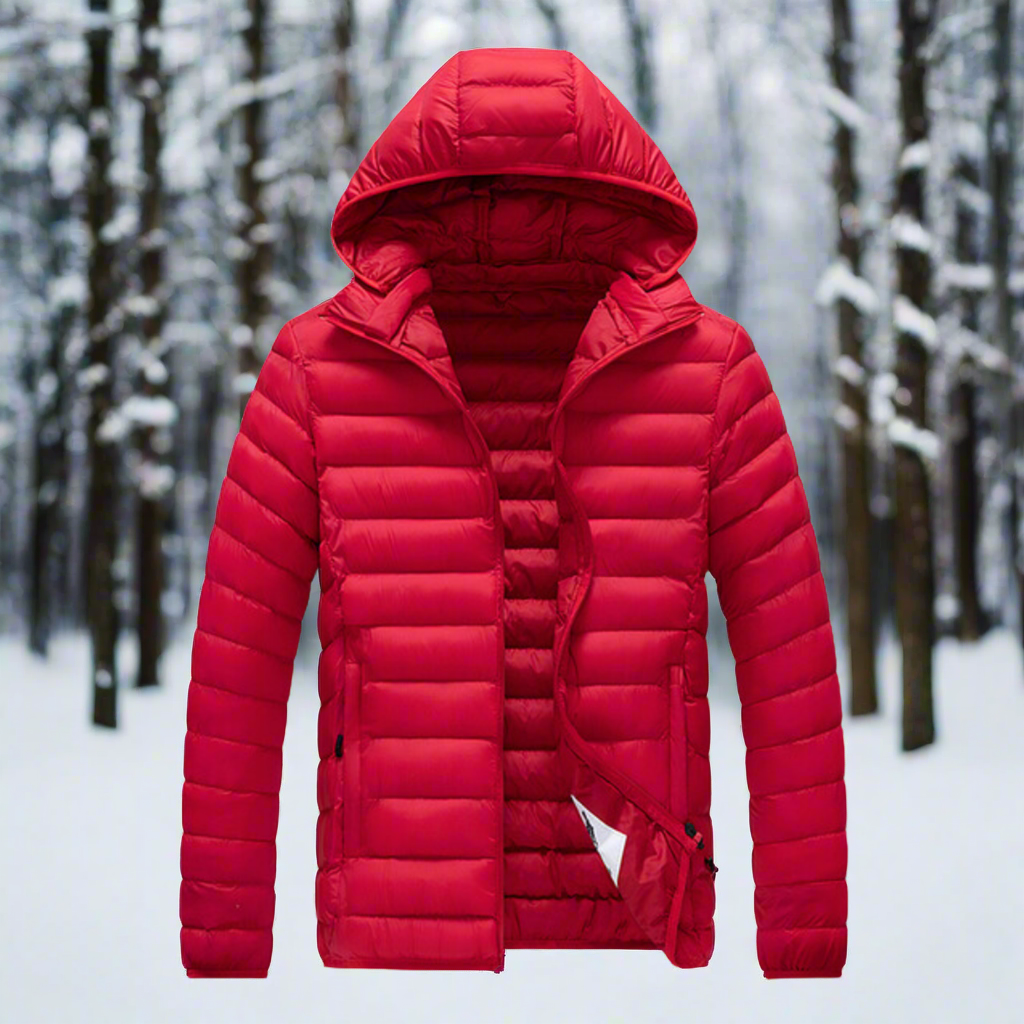 EB | Nylon Pufferjacke mit Kapuze, gesteppte Pufferjacke