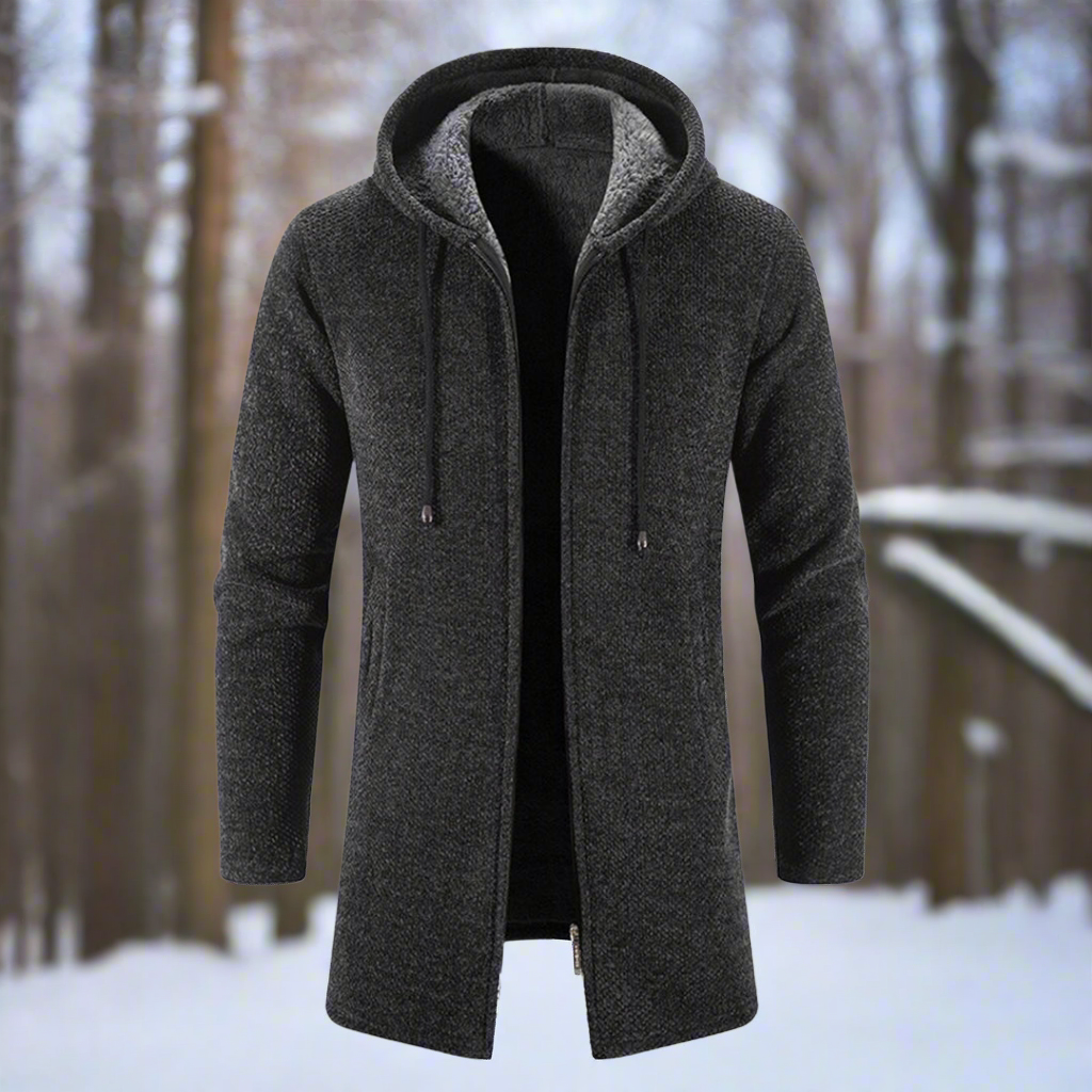EB | Jacke Mittellang Reißverschluss mit Kapuze Warm und Bequem