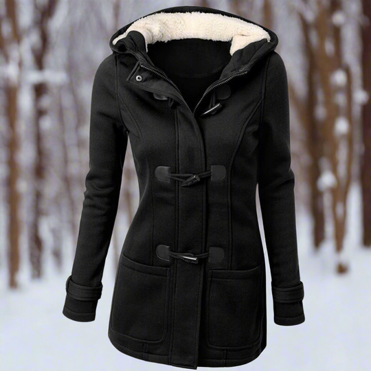 EB | Woll Toggle Duffle Coat - Kapuzen Fleece Gefütterter Duffle Coat
