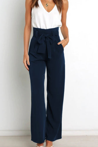 EB | Hohe Taille Paperbag Hose mit Schleifendetail