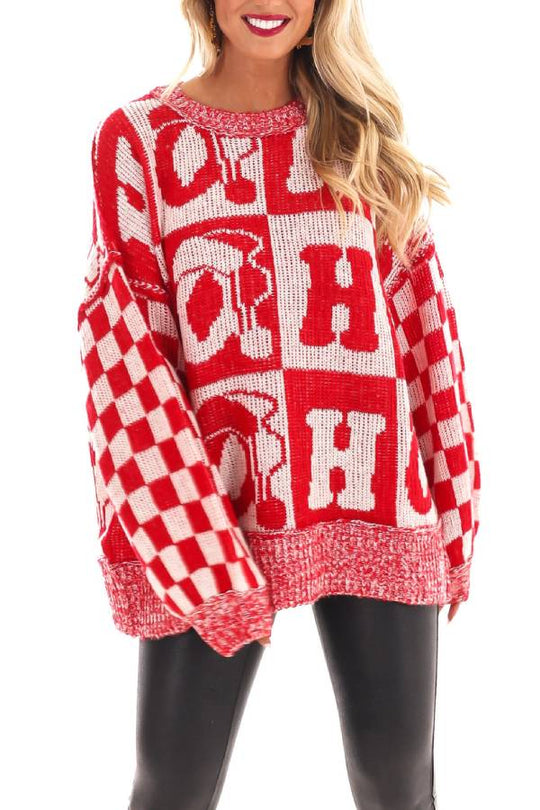 EB | Weihnachtsbriefe Rundhals Langarm Locker Gestrickter Pullover