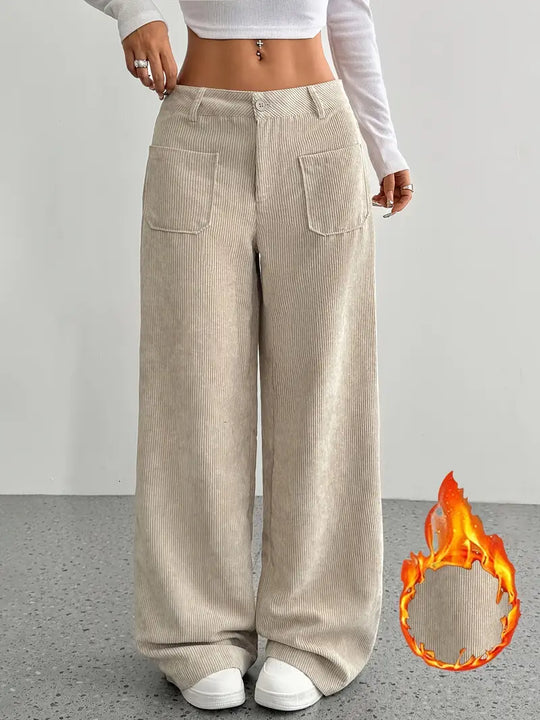EB | Weite Cordhose für Damen Aus Baumwollmischung