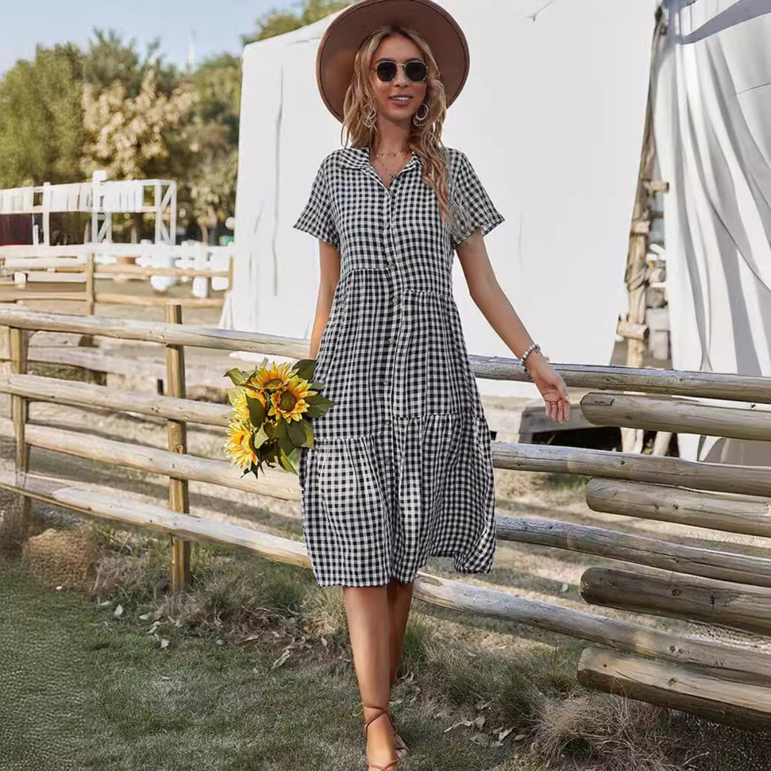 EB | Hemdkragen kariertes Kleid
