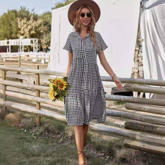 EB | Hemdkragen kariertes Kleid