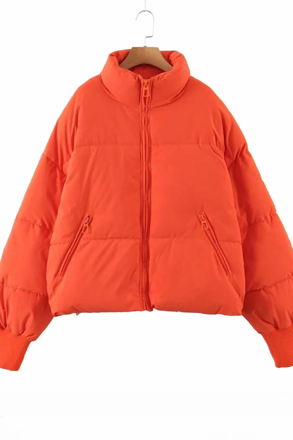 EB | Kragen Reißverschluss Tasche Dick Warm Baumwolljacke