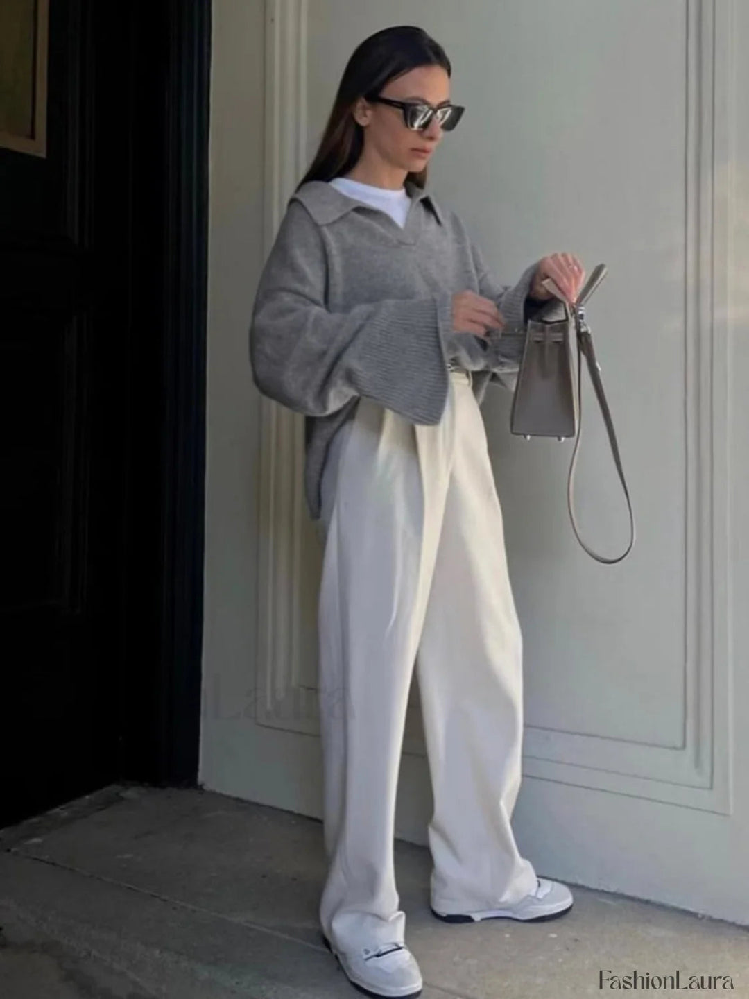 EB | Gemütlicher Minimalistischer Übergroßer Strickpullover