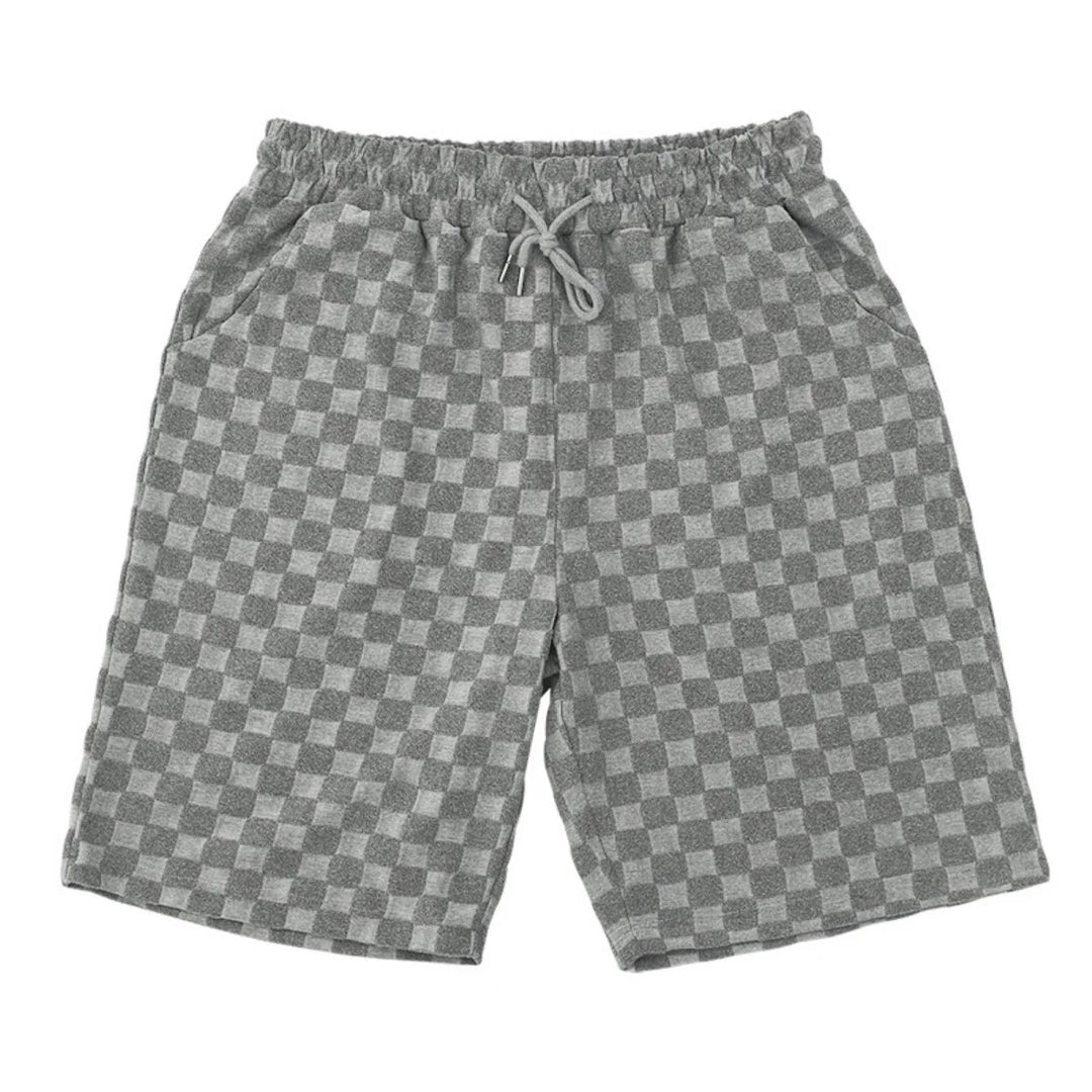 EB | Schachbrettmuster Kurzarm-Shorts-Set