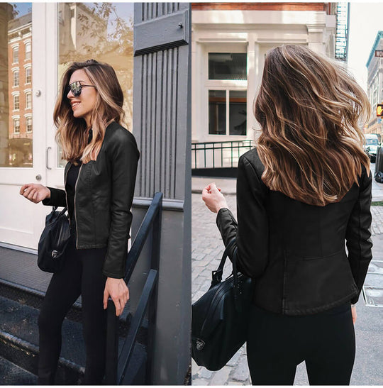 EB | italienische Leder-Bikerjacke