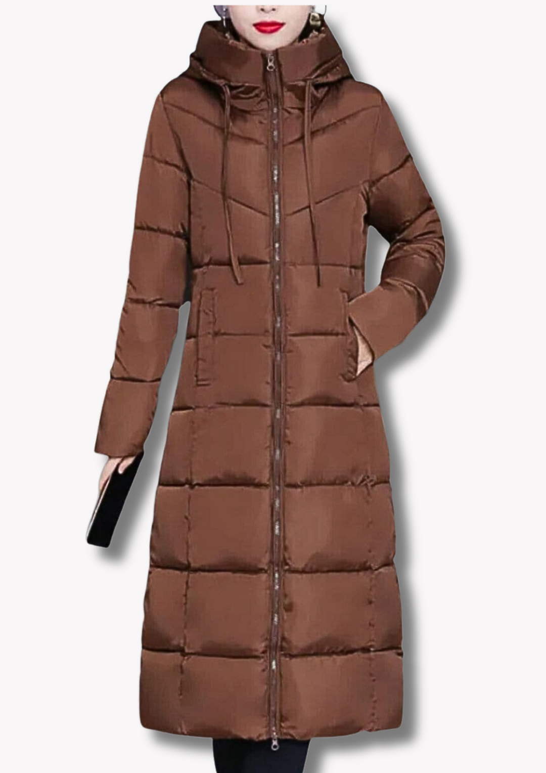 EB - Lässige Winter Lange Vollreißverschluss Daunenjacke für Damen