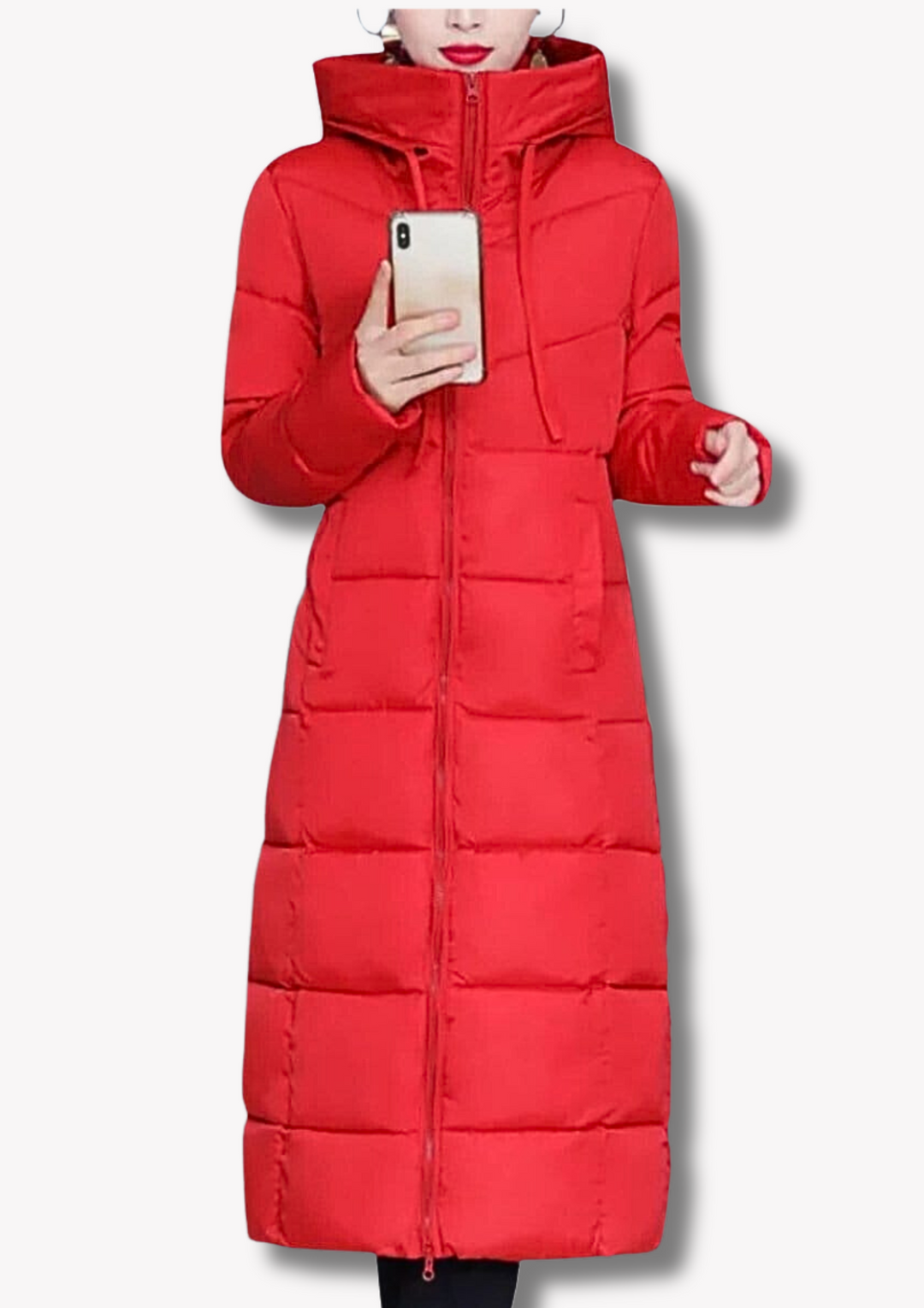 EB - Lässige Winter Lange Vollreißverschluss Daunenjacke für Damen