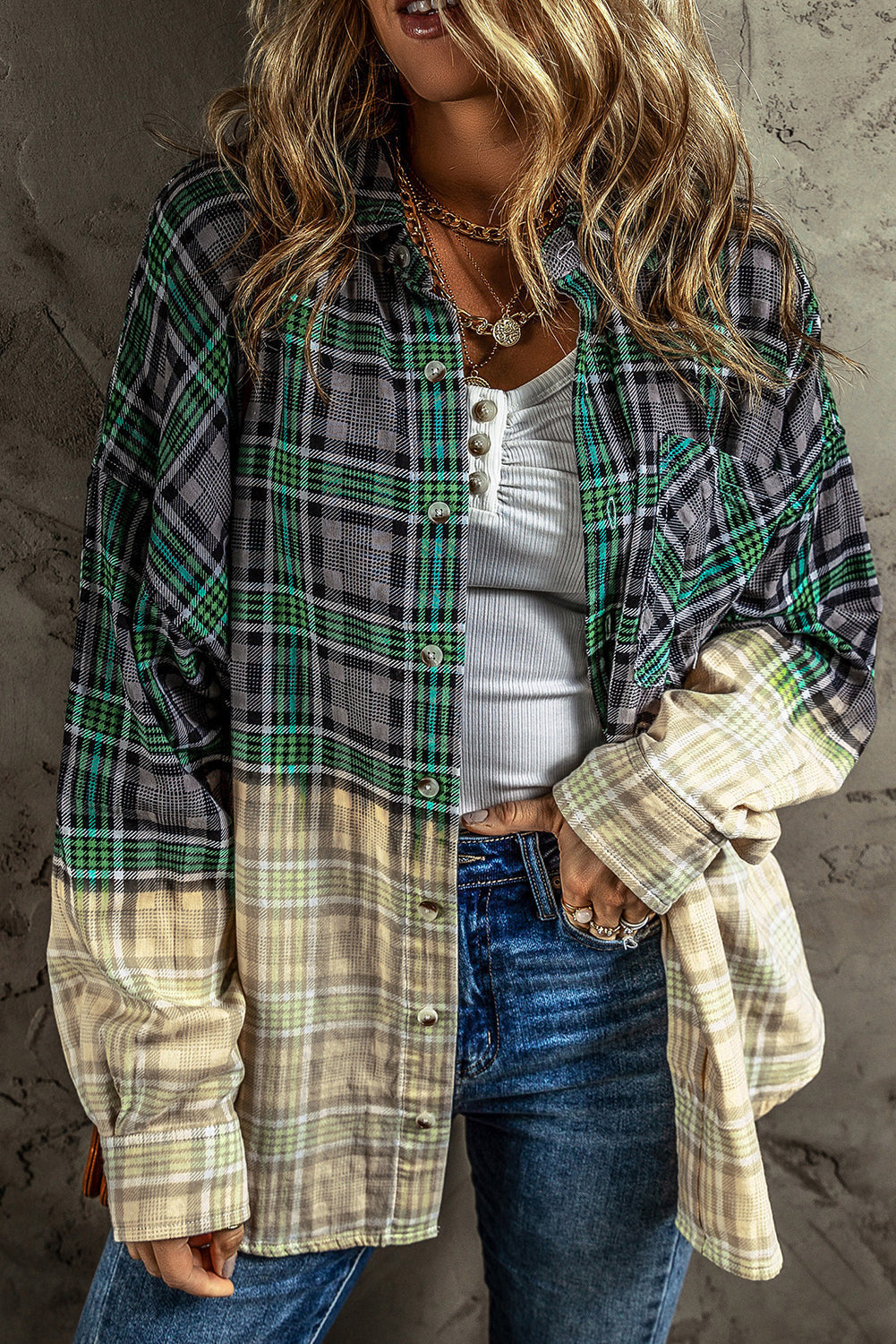 EB | Patchwork Cam Jacket in Checkered Cotton Blend Trendy und Unique