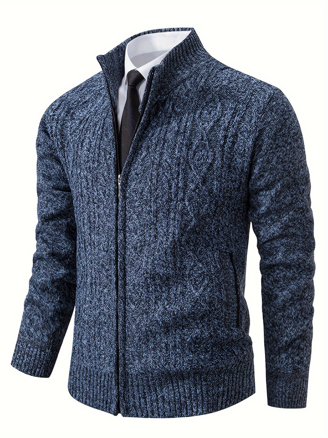 EB | Strickcardigan mit Reißverschluss und Muster Acryl Bequem und Warm