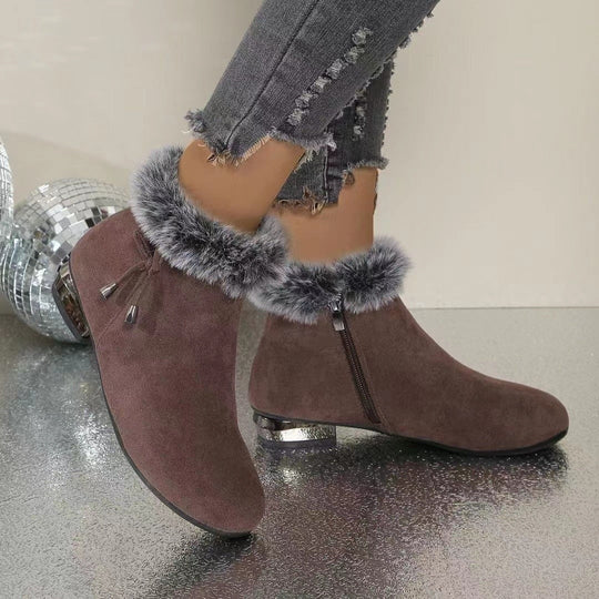 Leder-Stiefeletten mit Mittelabsatz EB EB