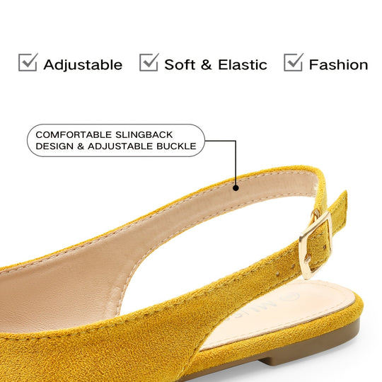 EB | Flache Slingback Sandalen mit Schleife