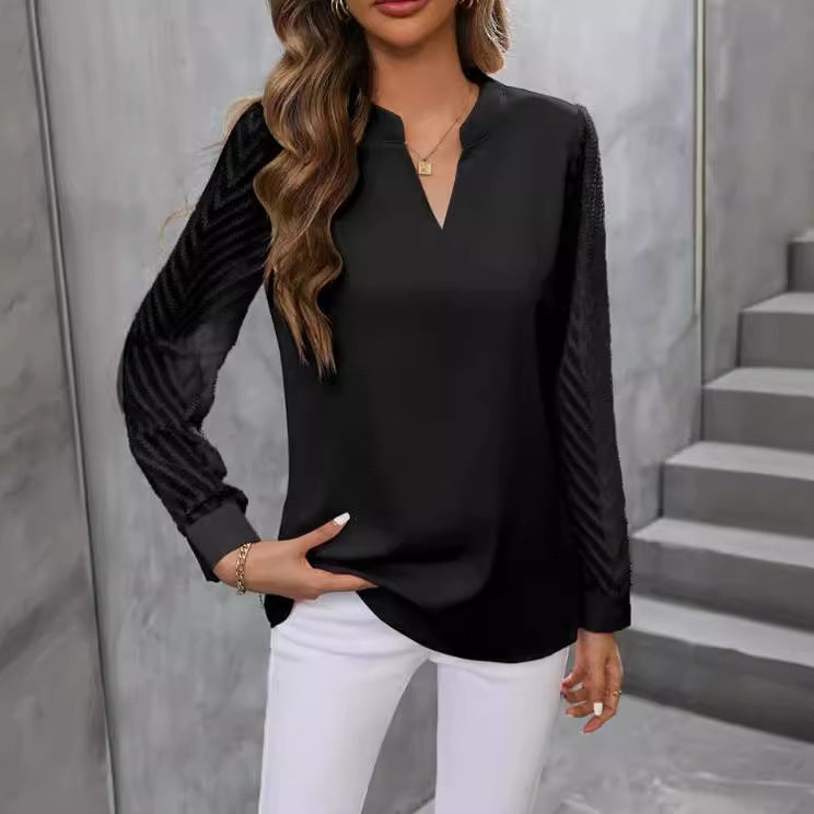 EB | Elegantes Chiffon Top mit V-Ausschnitt