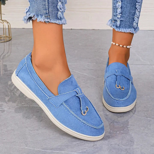 Damen-Loafers aus Wildleder mit geknoteter Quaste EB EB