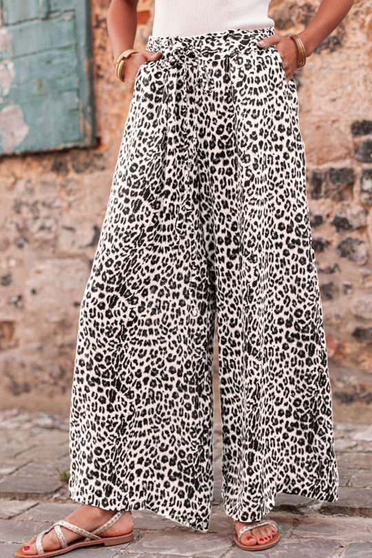 EB | Leopard Zugband Weite Beinform Pants