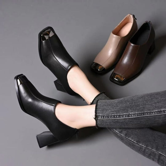 Klassische Lederoptik-Stiefeletten mit Reißverschluss EB EB