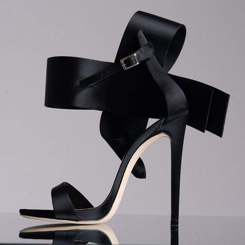 EB | Sommer Übergröße Schleife Knöchelriemen High Heels Sandalen für Frauen