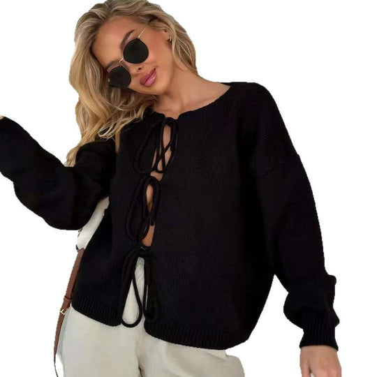 EB | Stylischer Kurzer Cardigan mit Schnürung