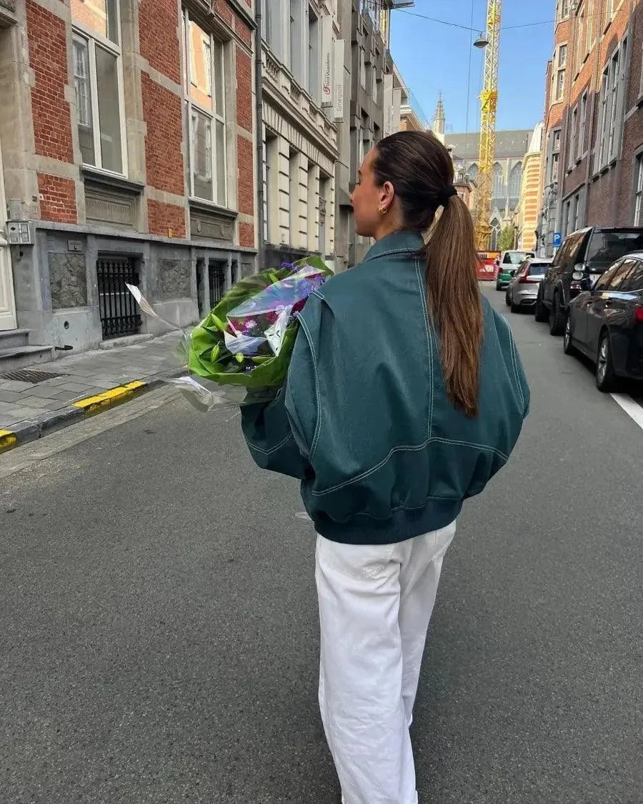 EB | Lederjacke Lässig und Cool Schwarz Ideal für Frühling, Herbst und Winter