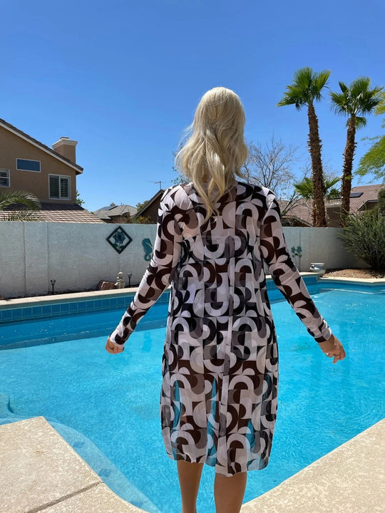 EB | Dreiteilige Bluse mit hoher Taille und langen Ärmeln mit Kordelzug
