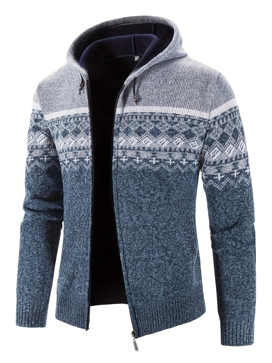 EB | Gemusterter Hoodie Baumwolle und Polyester Warm und Stilvoll