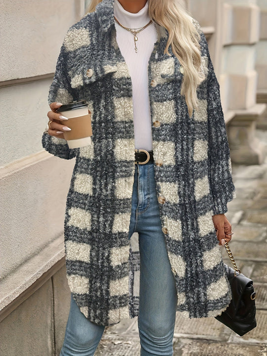EB | Langarmige Jacke Aus Teddyfleece Acryl Warm und Trendy