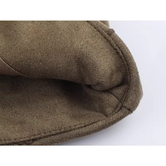 EB | Bomberjacke mit Wildlederstruktur und Stickerei